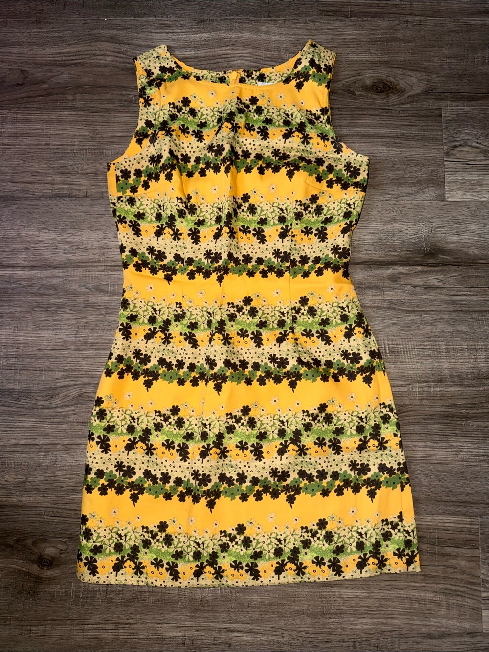 Guess Yellow Floral Stripe Mini Dress